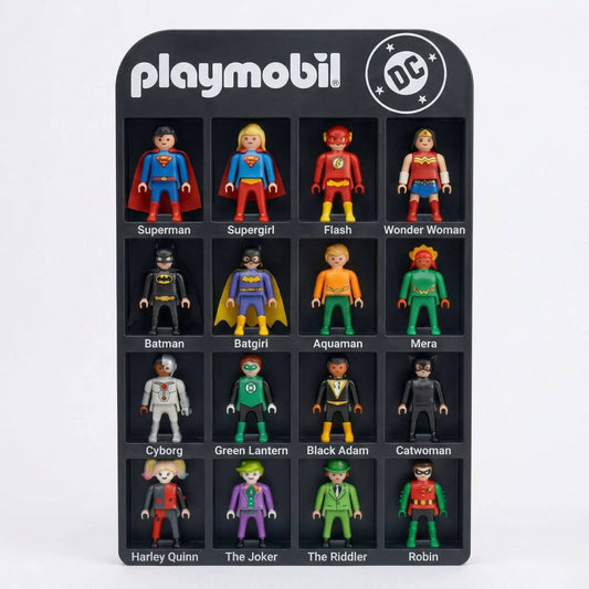 Expositor Playmobil DC Kinder Impresso em 3D | Suporte para Coleção