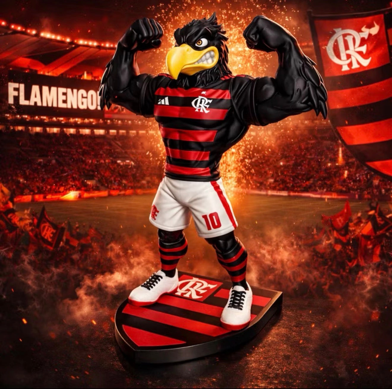Mascote Flamengo 3D | Estatueta Decorativa | Torcedor | Presente Futebol